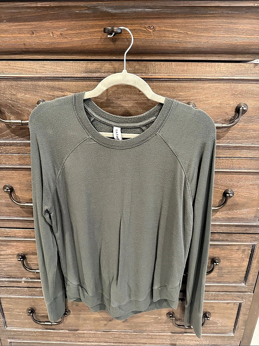 Athleta Coaster Luxe Sweatshirt Gray Long Sleeve Size Small